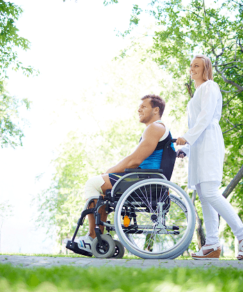 A man in a wheelchair